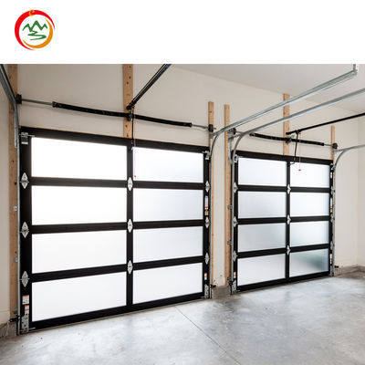 Hot Sales Modern Design Automatic Residential Garage Door Aluminum Insulated Frosted Tempered Glass Steel Finish for Home Use