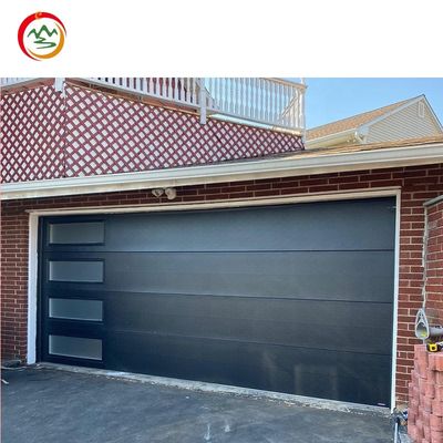 China Factory Custom Electrical Shutter Doors Villa Exterior Aluminum Garage Doors Tempered Smooth Surface Garage Doors