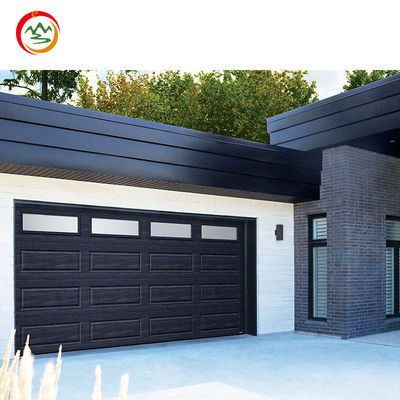 Modern Luxury USA Garage Door Guard Against Theft Steel Panel with Frosted Square Lattice Automatic Folding Glass Door