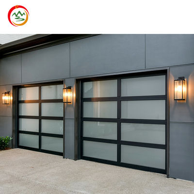 Factory Hot Sale Customized Modern Steel Garage Door Automatic Aluminum Folding Tempered Sectional Frosted Glass Home Use