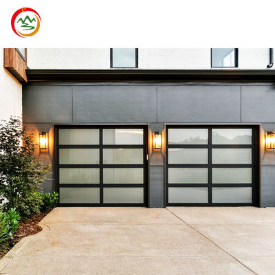 Modern Aluminum & Steel Tempered Glass Door High Quality Automatic Sectional Garage Door with Finished Surface for Home Use