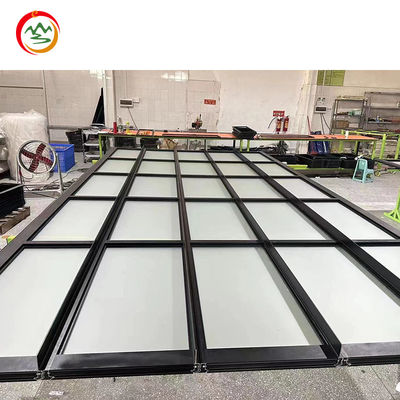 High-end Luxury Perspective Door Frosted Plexiglass Overhead Sliding Glass Panel Garage Door With Pedestrian Door